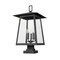 Z-Lite Rainer 5 Light Outdoor Pier Mounted Fixture, 15.5in. W x 28.5in. H, Black 5015PHXLS-SQPM-BK - alternate 7